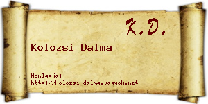 Kolozsi Dalma névjegykártya